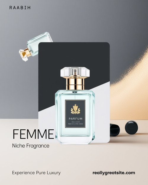 RAABIH Femme 50ml — alcohol-free pure oil parfum, citrus jasmine musk