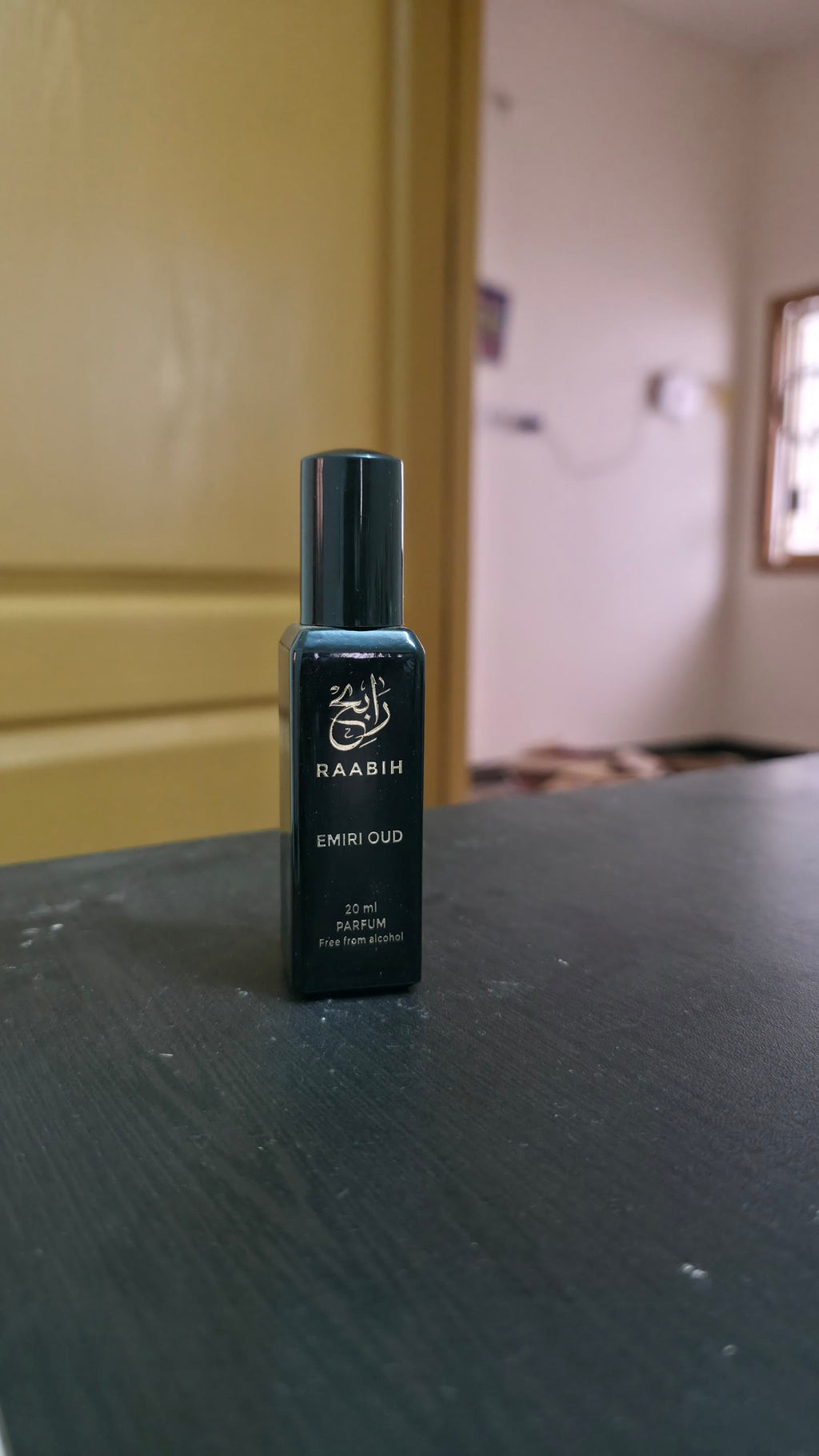 RAABIH Emiri Oud 20ml — black parfum bottle, free from alcohol