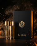 RAABIH Party Wear Collection - three 10ml parfums with matte-black gold-foil gift box